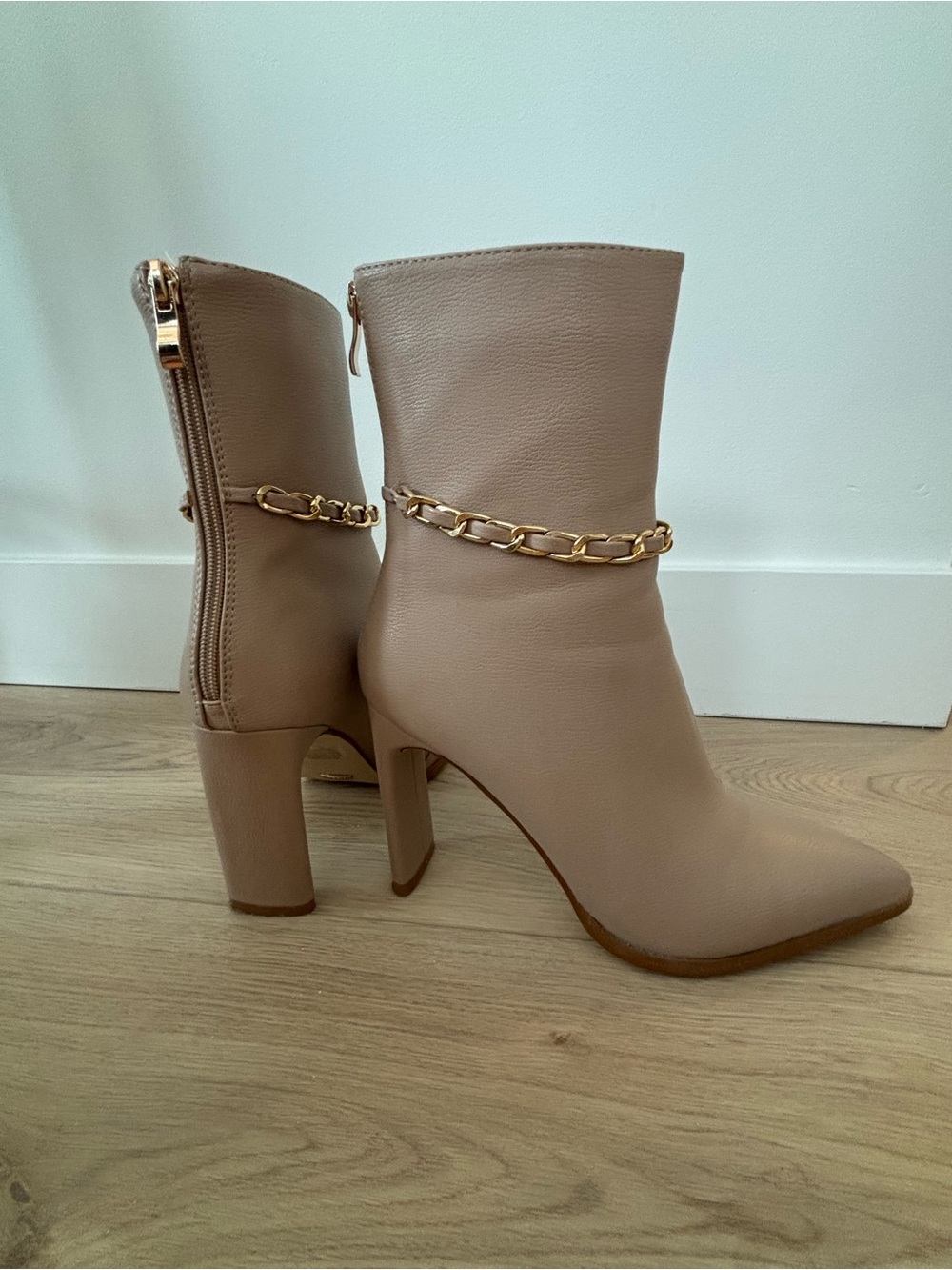 Billini Wardell Ankle High Stiletto Boots - Biscuit